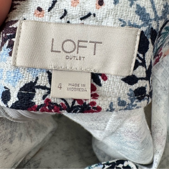 LOFT Floral Print Skirt - Black, Green, Pink - Picture 5 of 5